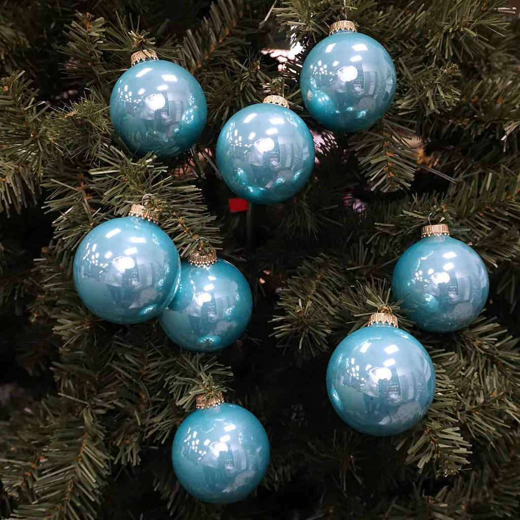 Christmas By Krebs 2 5/8" (67mm) Seamless Glass Ornament [8 Pieces], Decorated Designer Heirloom (Classic White Velvet)