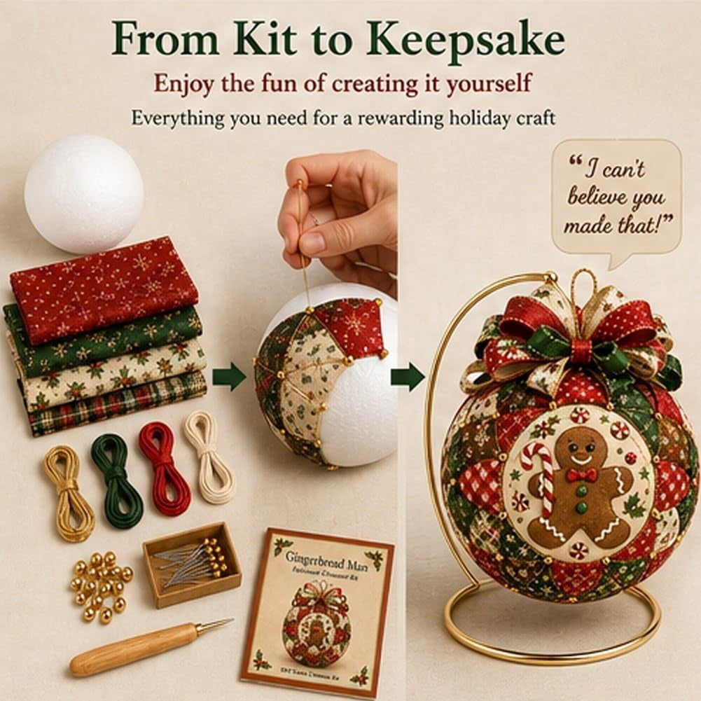 Christmas Classics Patchwork Ornament DIY Kit, Holiday Decorations (ALL)
