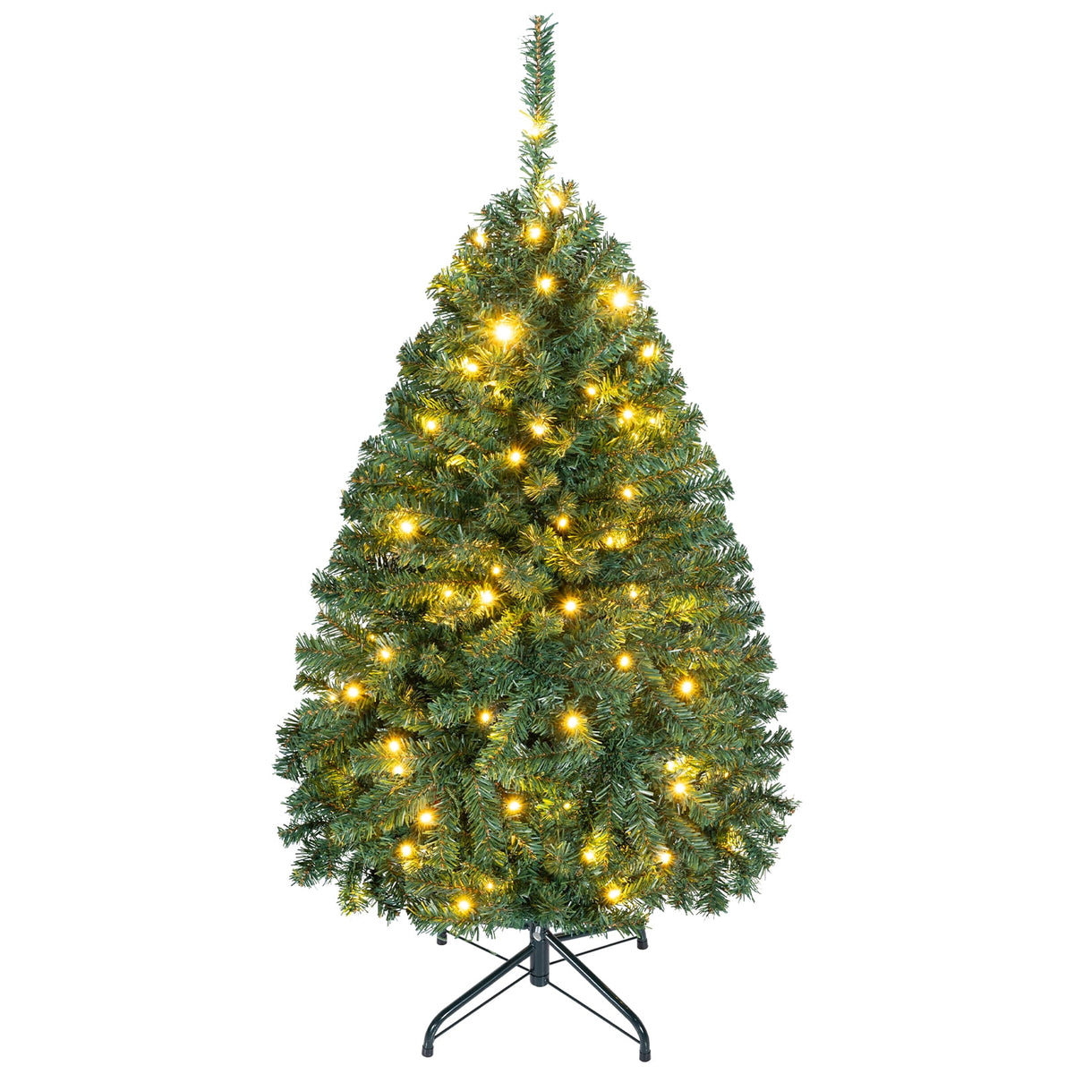 Costway 6Ft Pre-Lit Artificial Christmas Tree Hinged 350 LED Lights