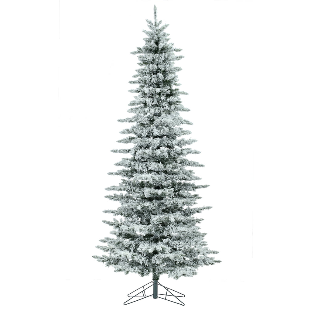 Vickerman 6.5' Flocked Utica Fir Slim Artificial Christmas Tree, Unlit