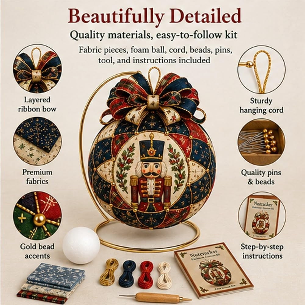 Christmas Classics Patchwork Ornament DIY Kit, Holiday Decorations (ALL)