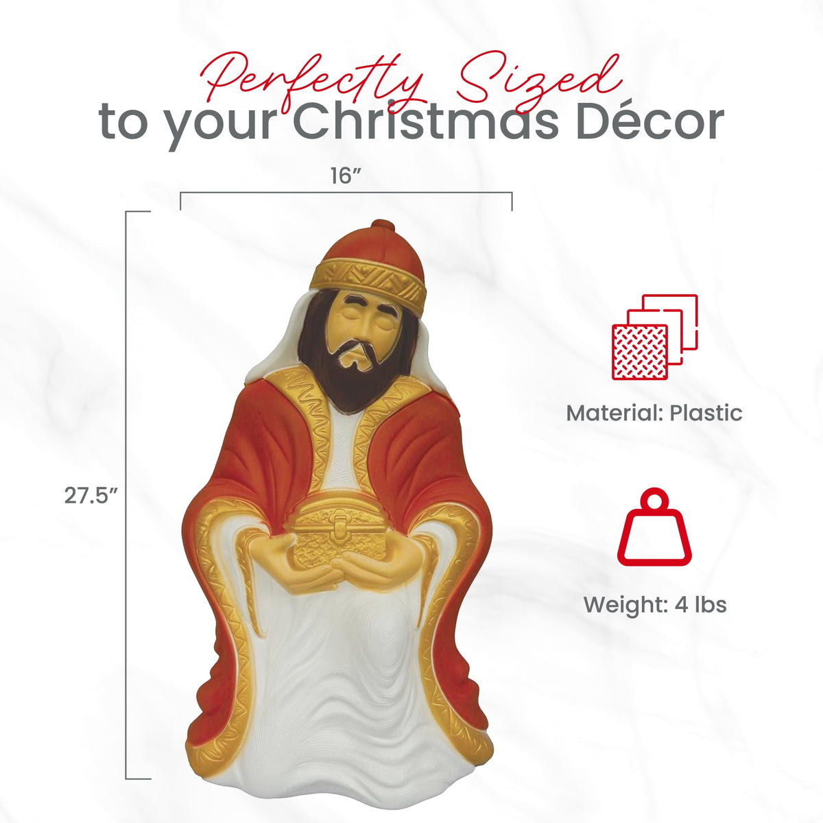 Union Products 74120 27.5 Inch LED Wiseman #1 Blow Mold Lighted Christmas Decoration