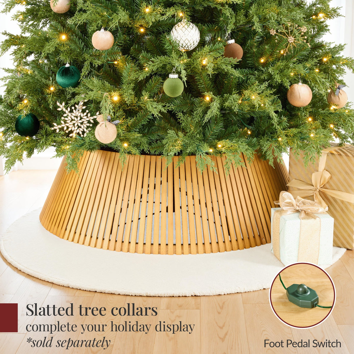 Best Choice Products Pre-Lit Cedar Cypress Christmas Tree w/Twinkling Lights, 6ft Holiday Decor, White & Multicolor LEDs