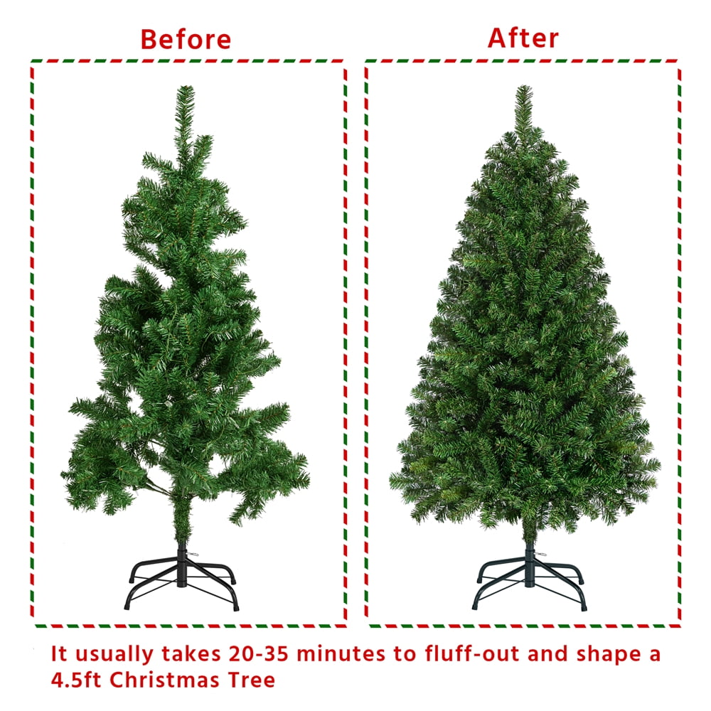 Alden Design 7.5ft Pre-Lit Fir Artificial Christmas Tree with Foldable Stand, White