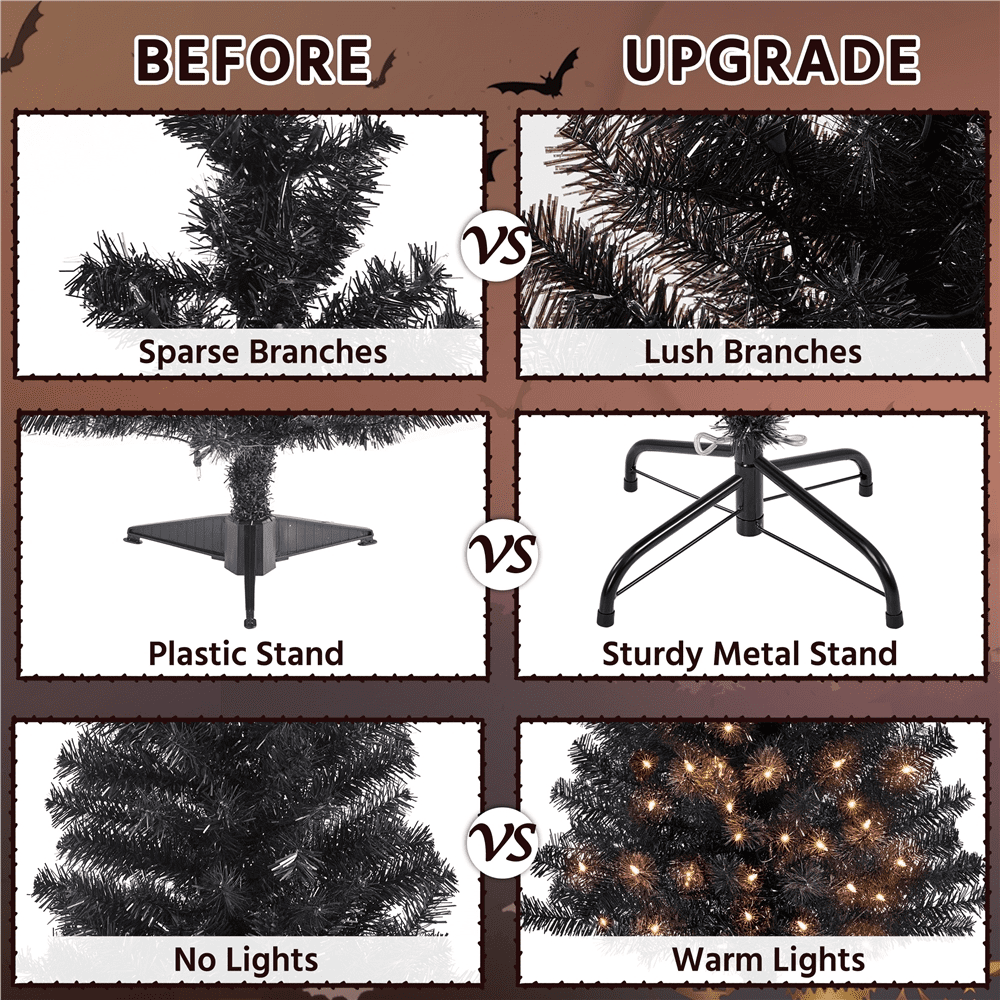 Alden Design 7.5ft Pre-Lit Fir Artificial Christmas Tree with Foldable Stand, White