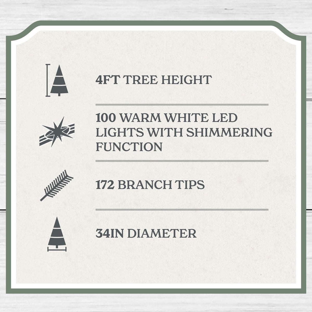 My Texas House 4' Pre-Lit Cypress Green Artificial Christmas Tree with 100 Warm White Twinkle LED Lights in Woven Basket