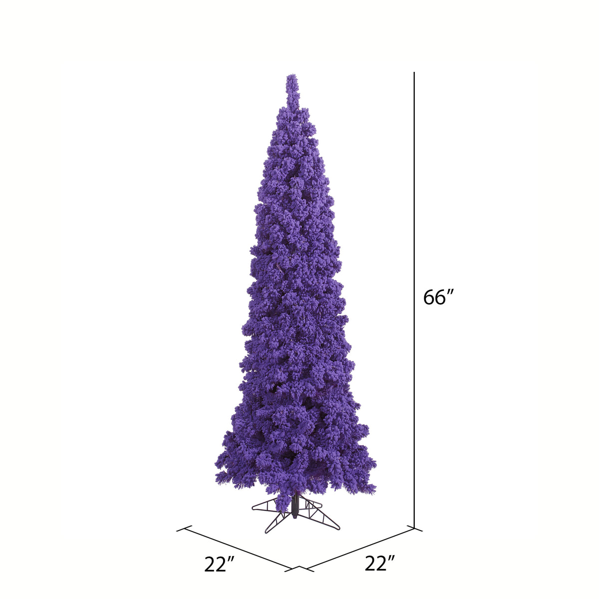 Vickerman 5.5' Flocked Purple Pencil Fir Artificial Christmas Tree, Unlit