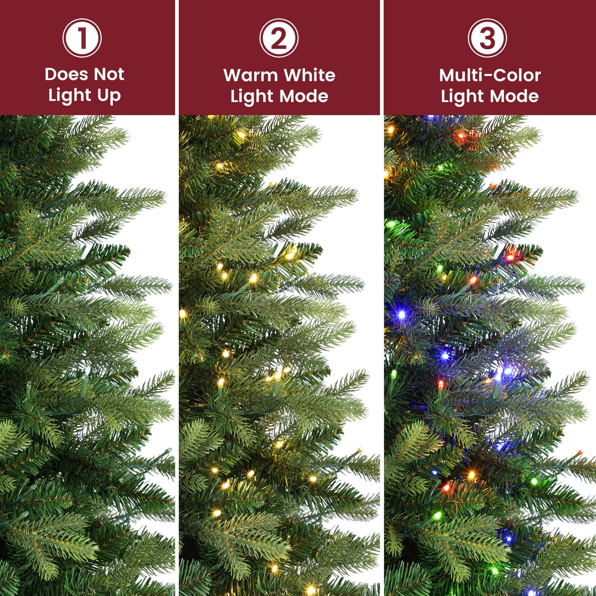 Lolsea 7ft Prelit Noble Fir Artificial Christmas Tree with Remote Control, Timer and Warm White & Multi-Color Lights