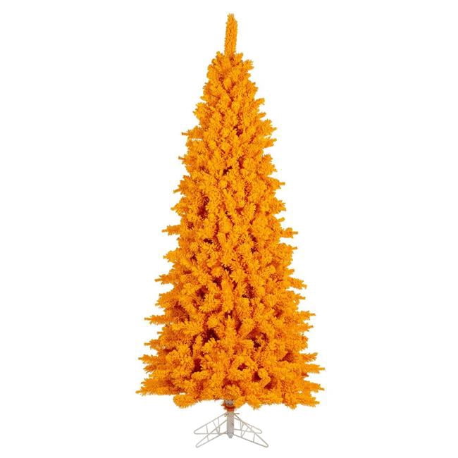 Vickerman K237120 2 ft. x 20 in. Flocked Yellow Artificial UnLit Christmas Tree with 84 PVC Tips & Plastic Tree Stand