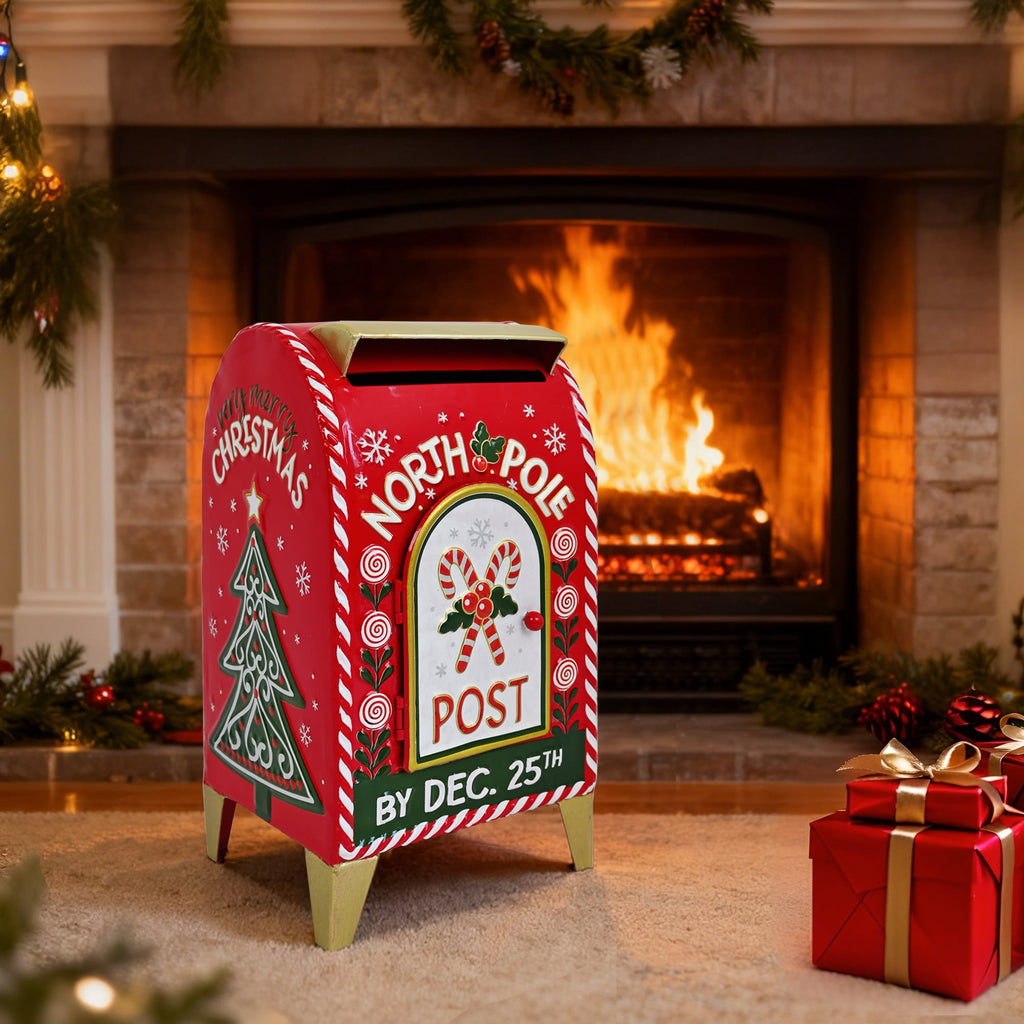 Christmas Mailbox Decoration Santa's Mailbox Letters To Santa Xmas Ornament Tabletop Christmas Decoration