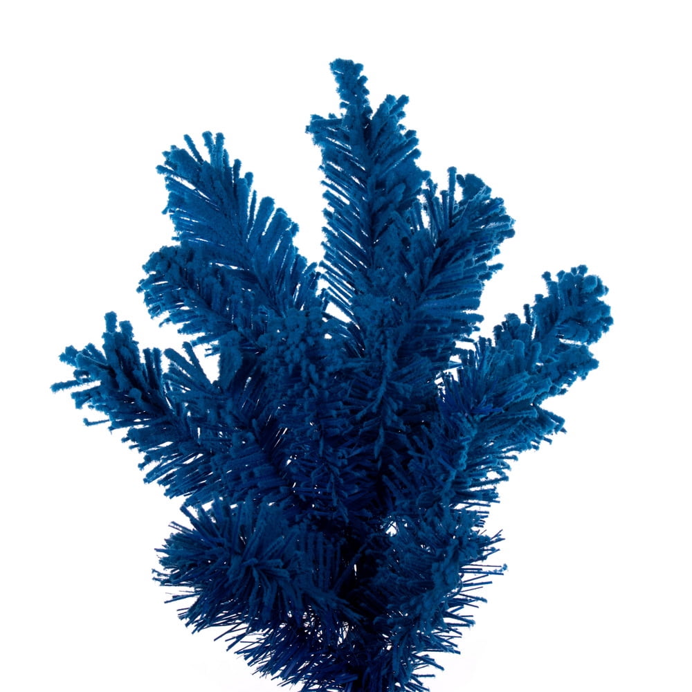 Vickerman 6.5' x 38" Flocked Turquoise Fir Artificial Unlit Slim Christmas Tree.