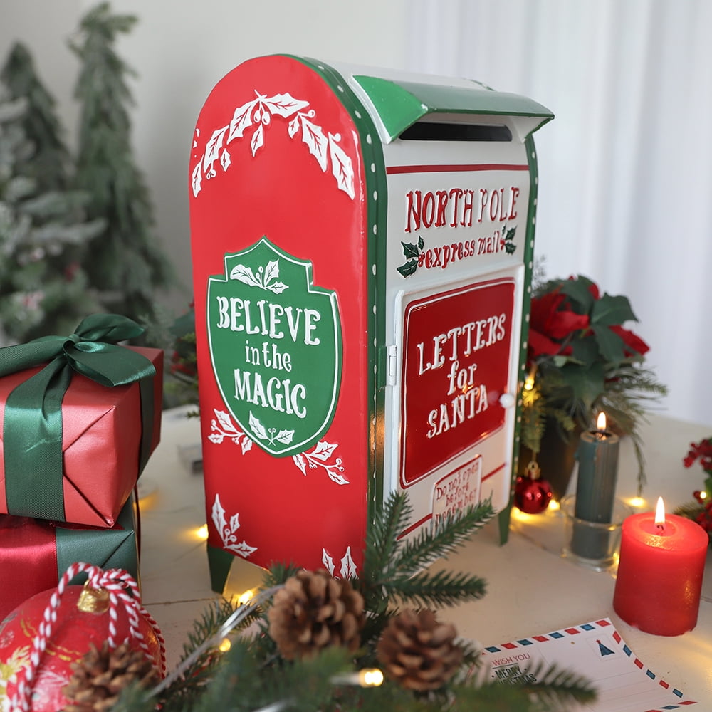 Christmas Mailbox Decoration Santa's Mailbox Letters To Santa Xmas Ornament Tabletop Christmas Decoration
