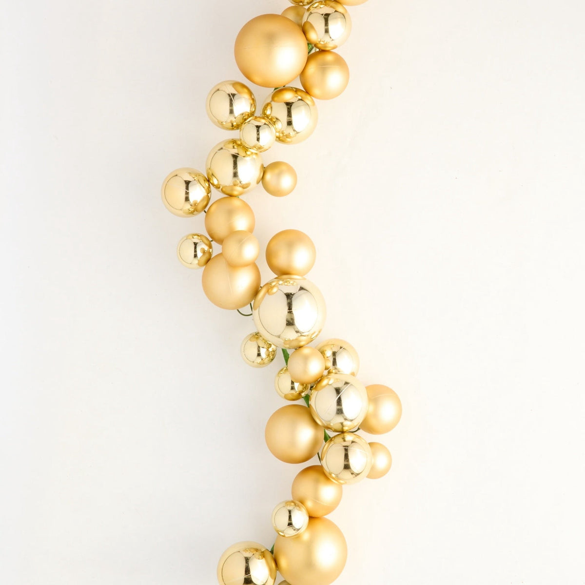 RAZ Imports 4' Gold Large Ball Ornament Shatterproof Christmas Garland