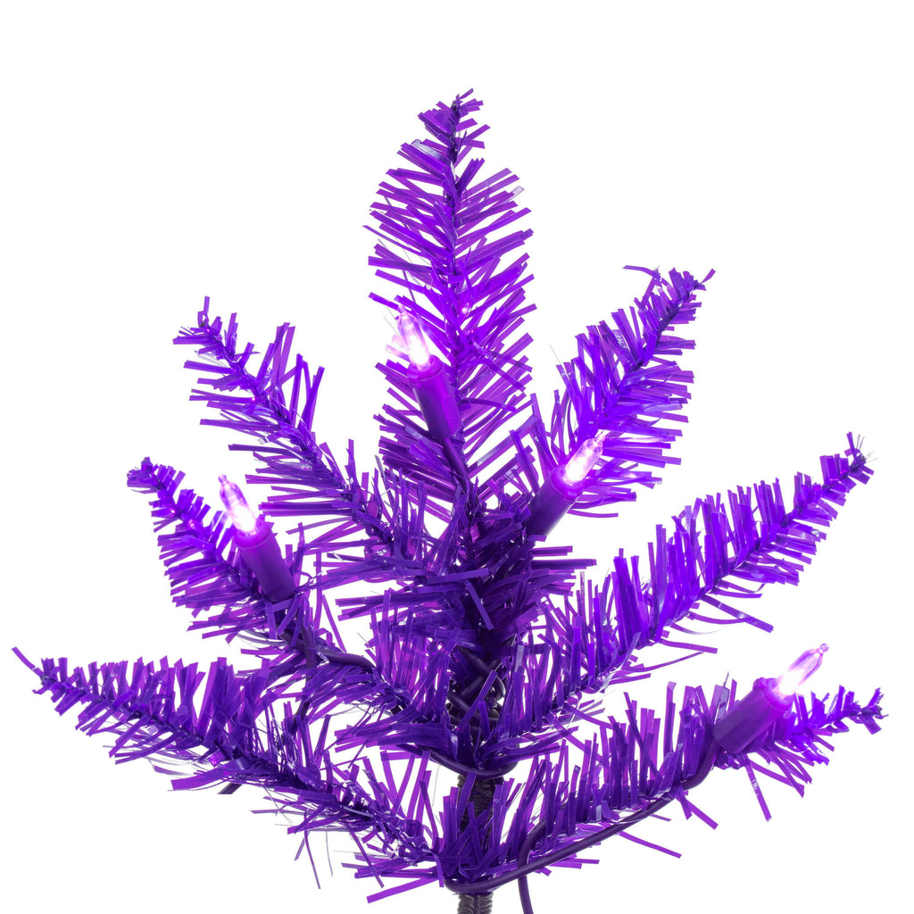 Vickerman 3' Purple Fir Artificial Christmas Tree, Purple Dura-lit LED Lights