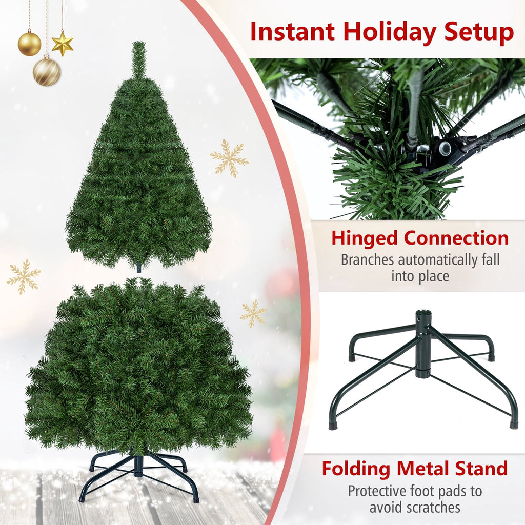 Costway 7.5FT PVC Christmas Tree 1346 Tips Hinged Solid Metal Leg