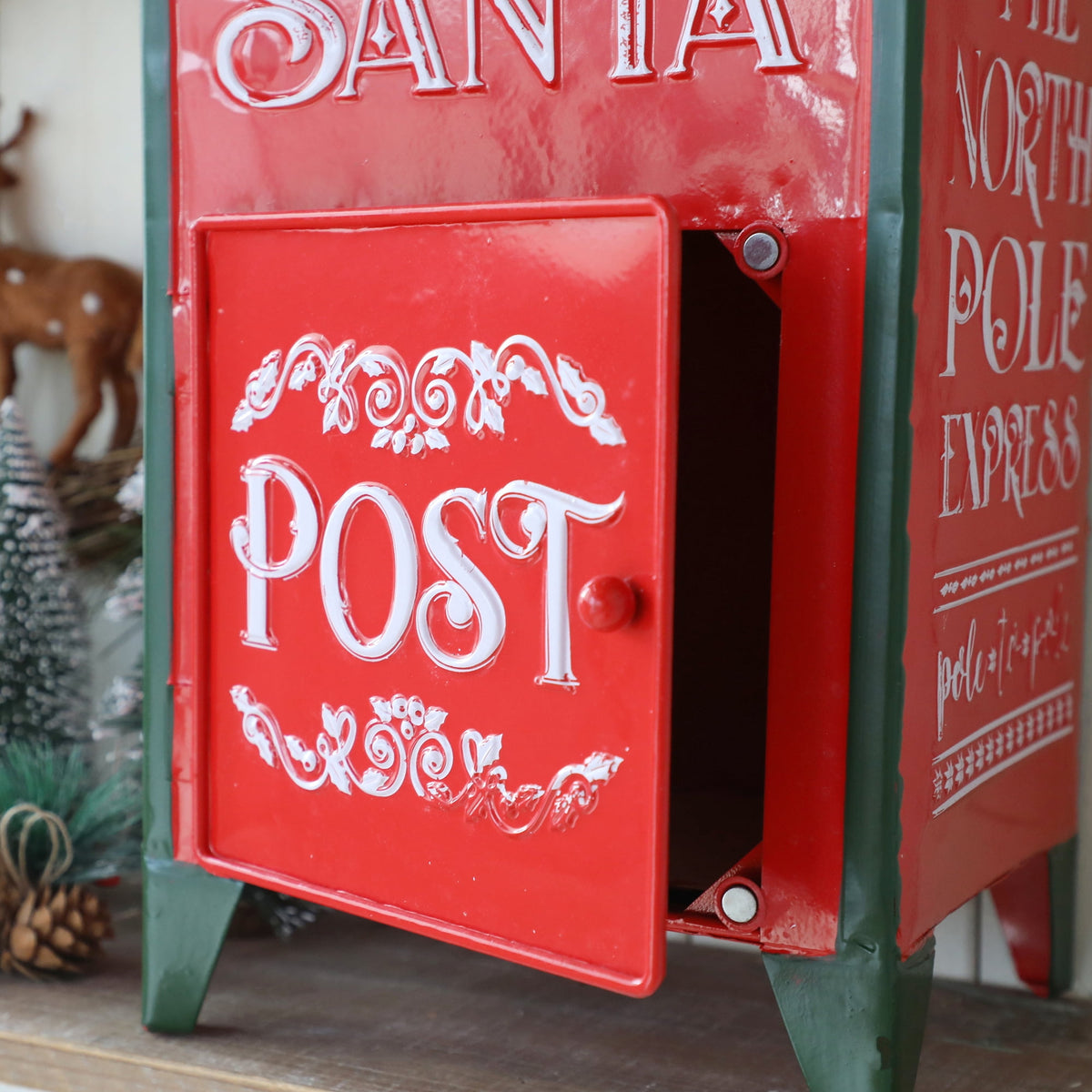 Christmas Mailbox Decoration Santa's Mailbox Letters To Santa Xmas Ornament Tabletop Christmas Decoration