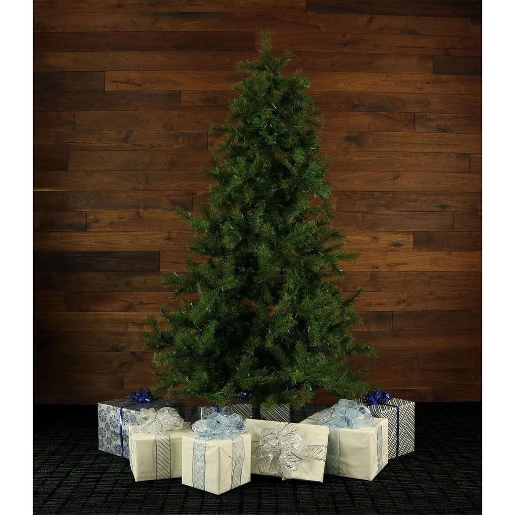Fraser Hill Farm 7-Ft. Unlit Southern Peace Green Artificial Christmas Tree | Traditional Full Silhouette | High Quality Realistic Foliage | Foldable for Easy Storage | Holiday Decor | FFSP075-0GR