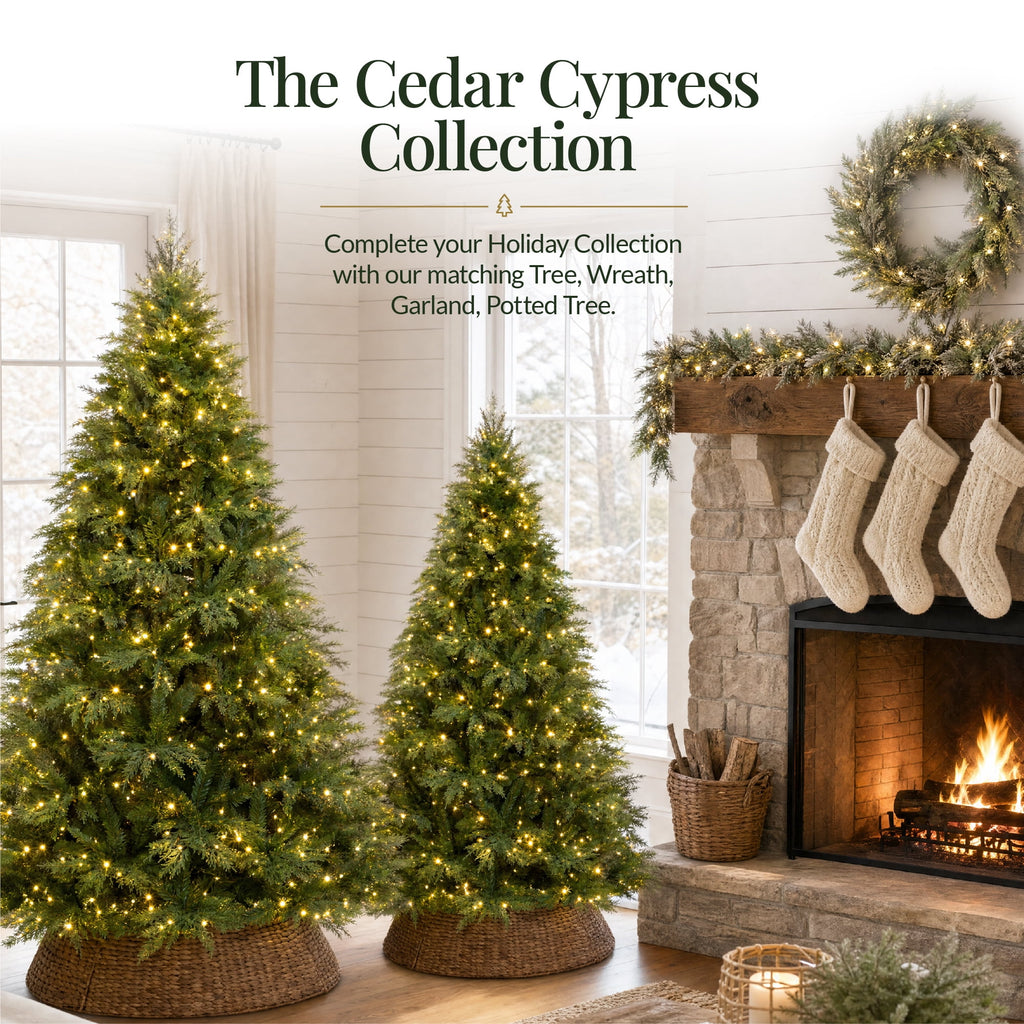 Best Choice Products Pre-Lit Cedar Cypress Christmas Tree w/Twinkling Lights, 6ft Holiday Decor, White & Multicolor LEDs