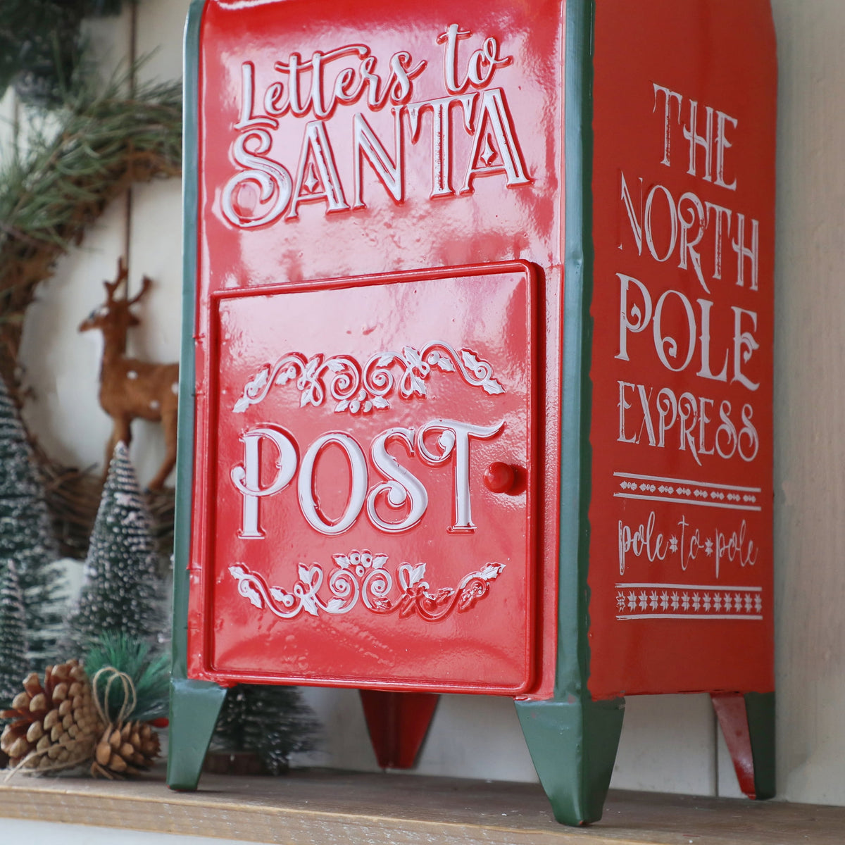 Christmas Mailbox Decoration Santa's Mailbox Letters To Santa Xmas Ornament Tabletop Christmas Decoration
