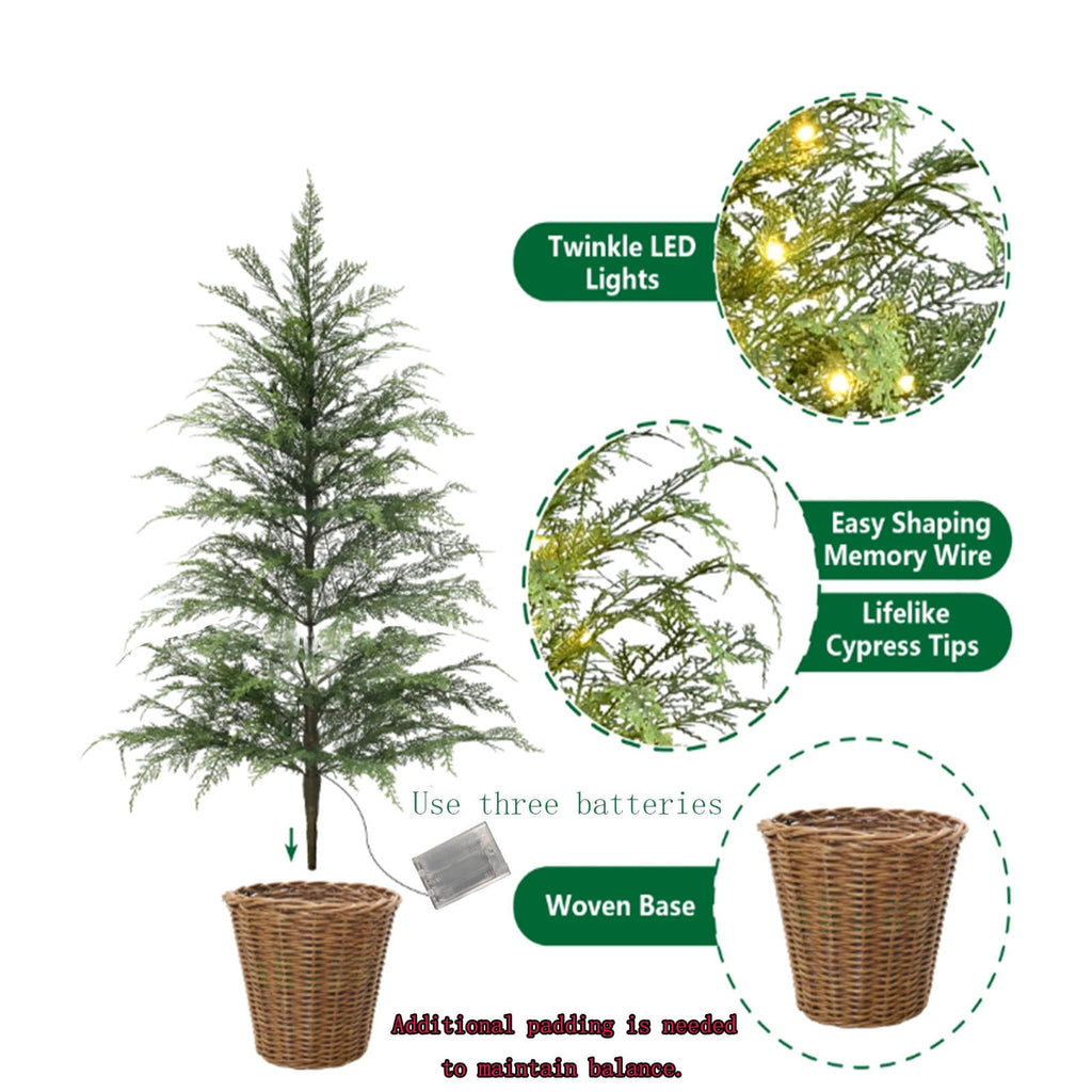 4FT Lifelike Touch Artificial Cedar Topiary Trees for Front Porch | Fake Christmas Trees, Faux Potted Plants, UV Resistant Fake Greenery, for Front Door Garden Outdoor Farmhouse Home Decoration