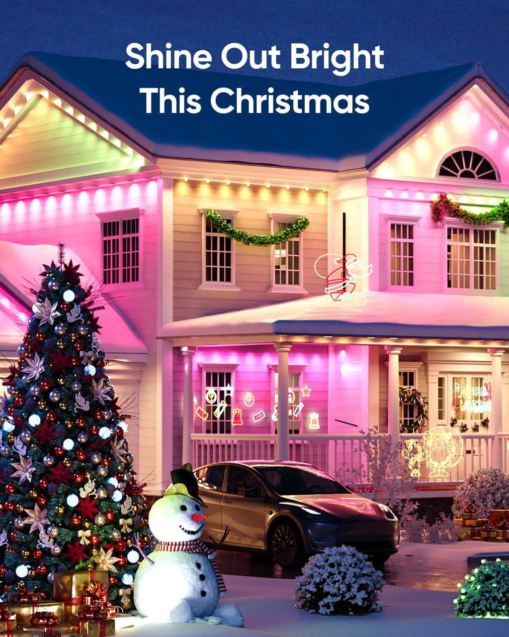 eufy Permanent Outdoor Lights E22, 50ft with 30 Triple-LED Lights, Smart RGBWW for Christmas, Daily and Holiday, IP67 Waterproof, AI Lighting Themes for Christmas Decorations, Links with Cameras