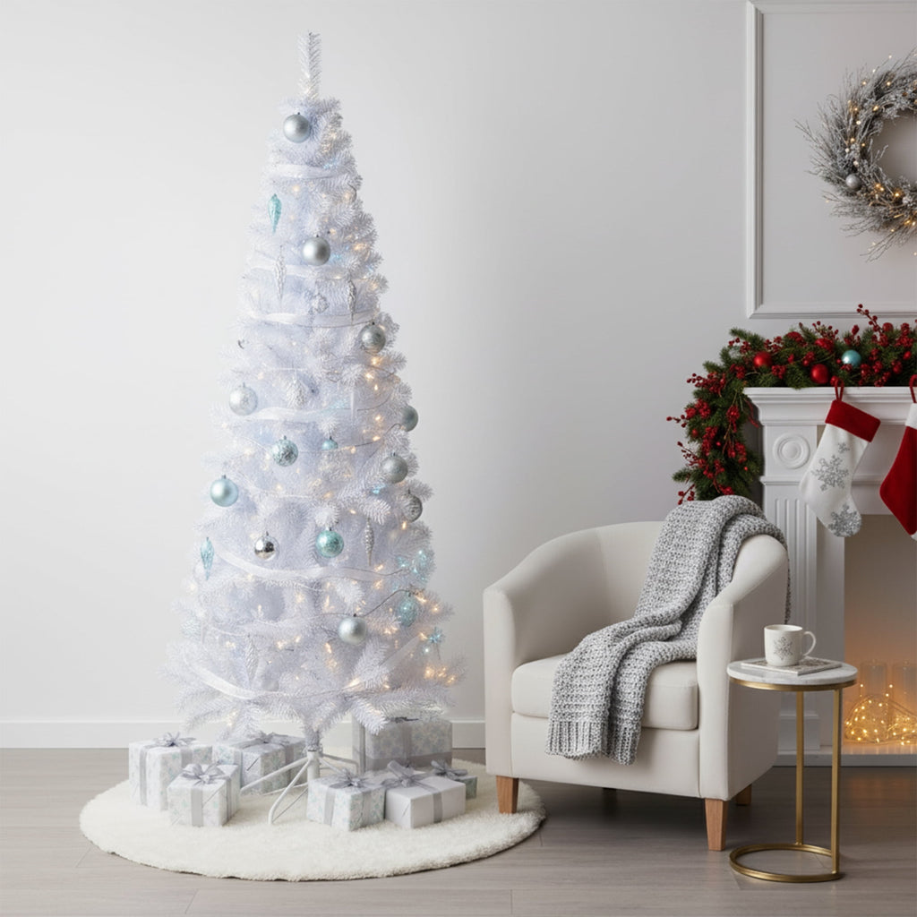 Northlight 7.5' Unlit Artificial Christmas Tree White Winston Pine Pencil