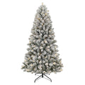 6.5' Pre-Lit Frisco Pine Snow-Flocked Green Artificial Christmas Tree with 250 Color-Changing LED Lights and Stand, by Holiday Time