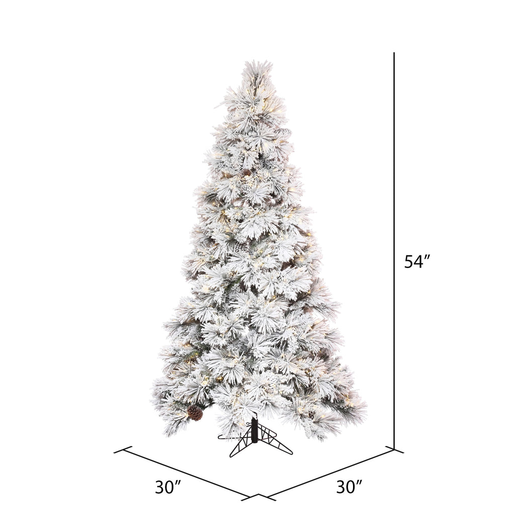 Vickerman 6.5' x 42" Flocked Atka Slim Artificial Christmas Tree, Unlit