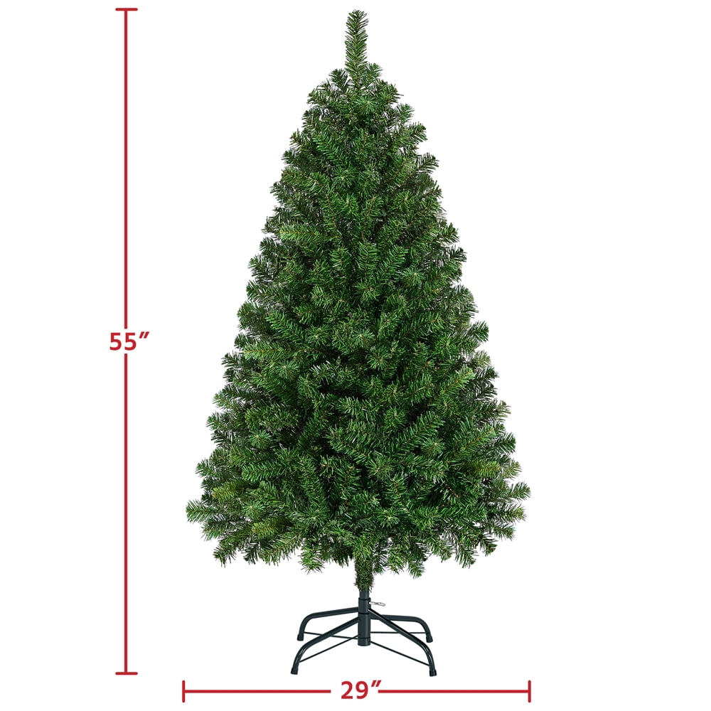 Alden Design 7.5ft Pre-Lit Fir Artificial Christmas Tree with Foldable Stand, White