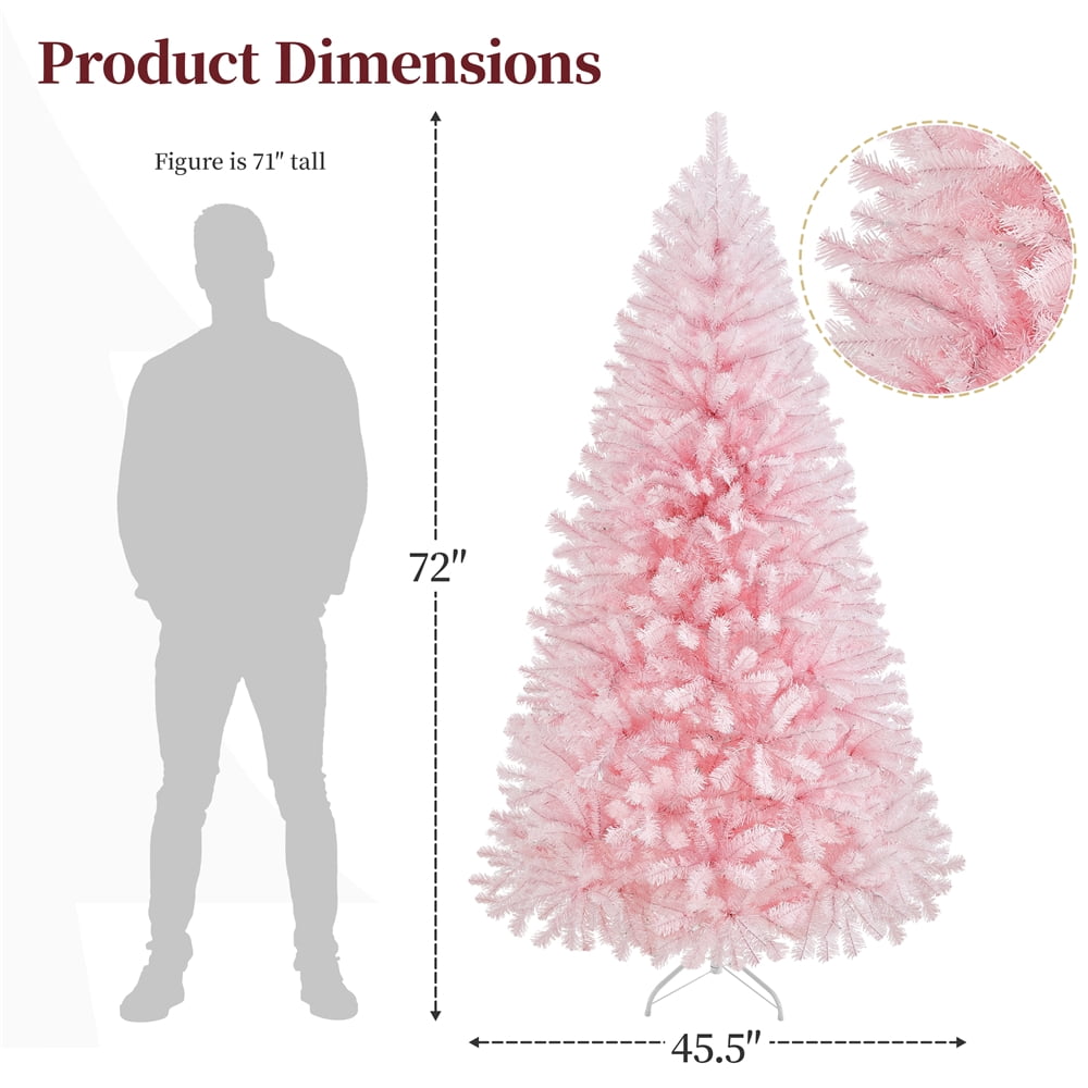 Alden Design 7.5ft Pre-Lit Fir Artificial Christmas Tree with Foldable Stand, White