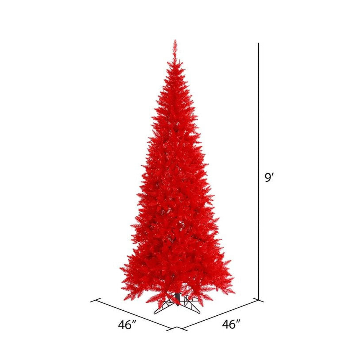Vickerman 9' Red Fir Slim Artificial Christmas Tree, Unlit