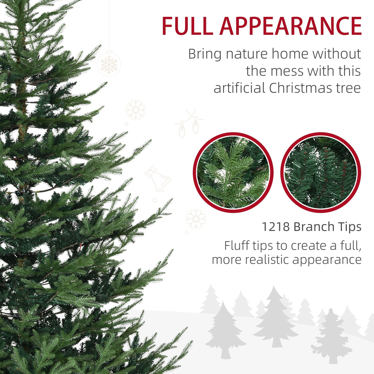 HOMCOM Artificial Christmas Tree Holiday Xmas Tree with Pine Shape
