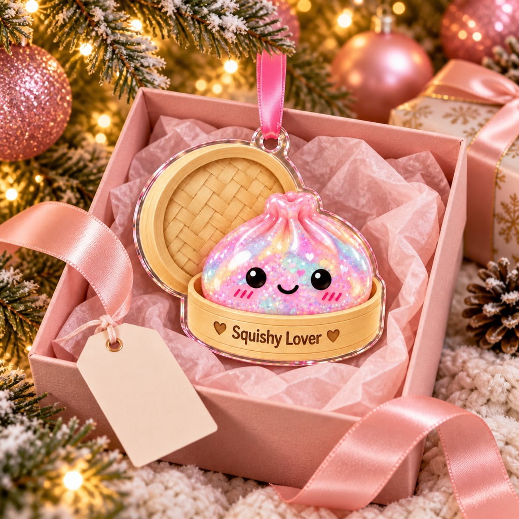 Christmas Ornament with Cute Squishy Lover Dumpling, Ornament Keepsake for Collectors