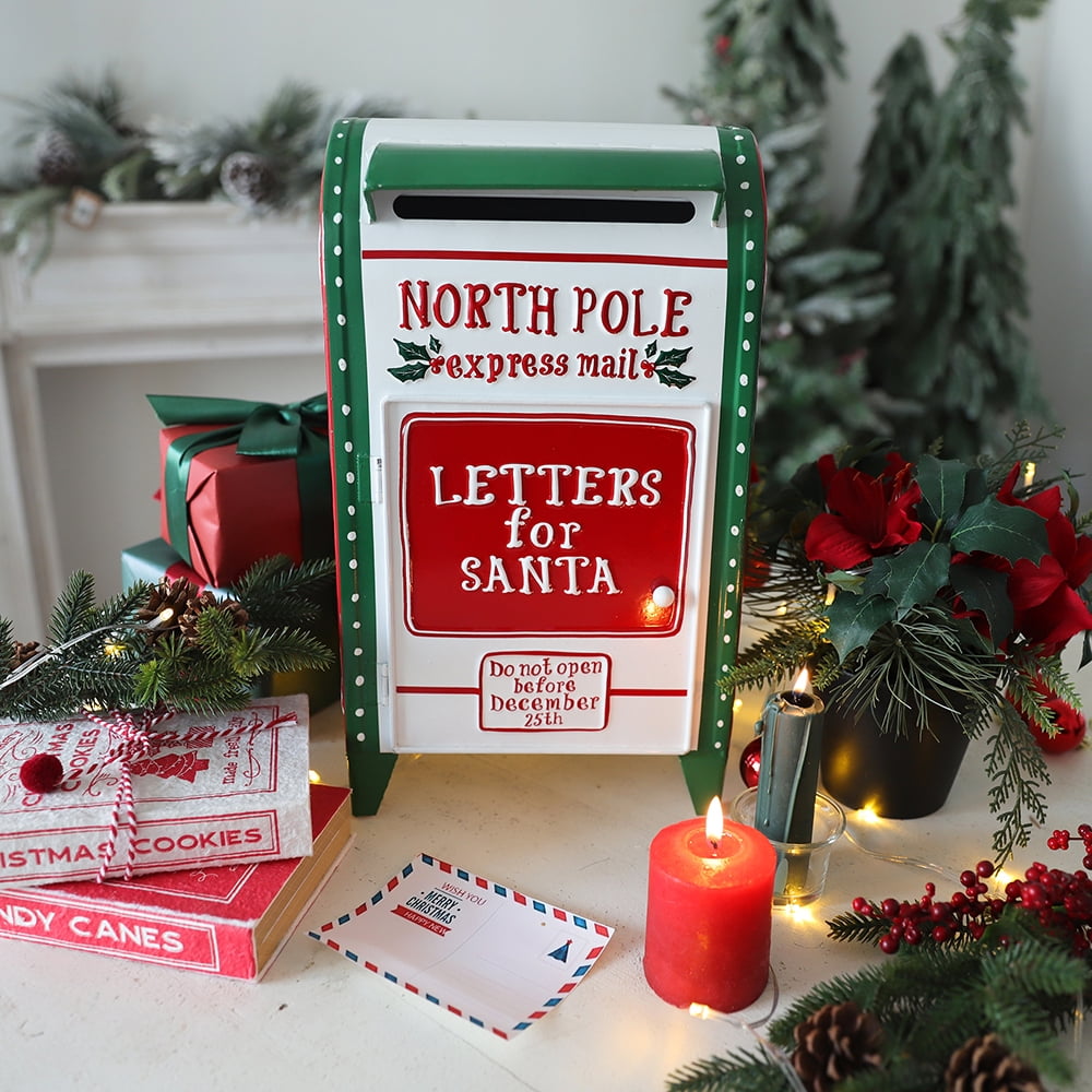 Christmas Mailbox Decoration Santa's Mailbox Letters To Santa Xmas Ornament Tabletop Christmas Decoration