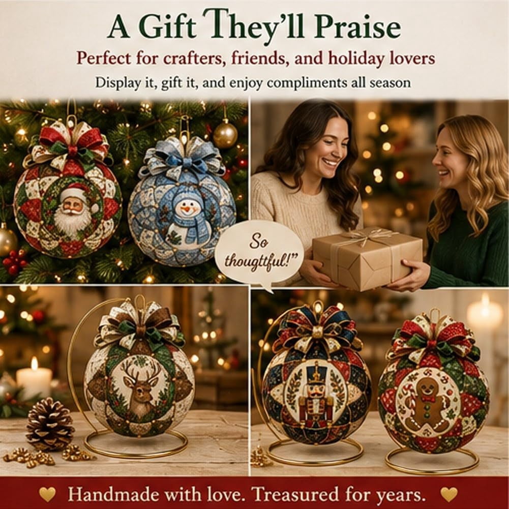 Christmas Classics Patchwork Ornament DIY Kit, Holiday Decorations (ALL)