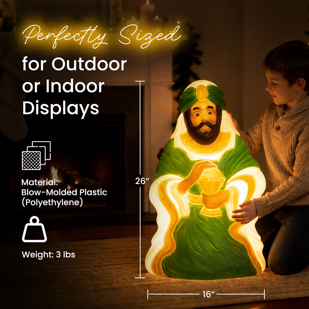 Union Products 74140 26 Inch LED Wiseman #3 Blow Mold Lighted Christmas Decoration