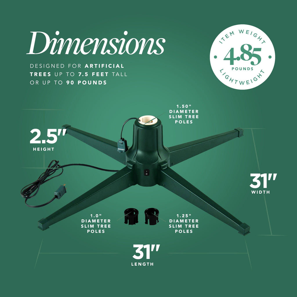 Home Heritage Metal Rotating Christmas Tree Stand for Trees Up to 7.5 ft