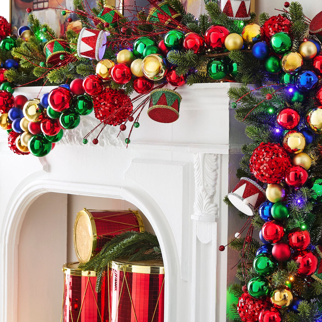 RAZ Imports 4' Gold Large Ball Ornament Shatterproof Christmas Garland