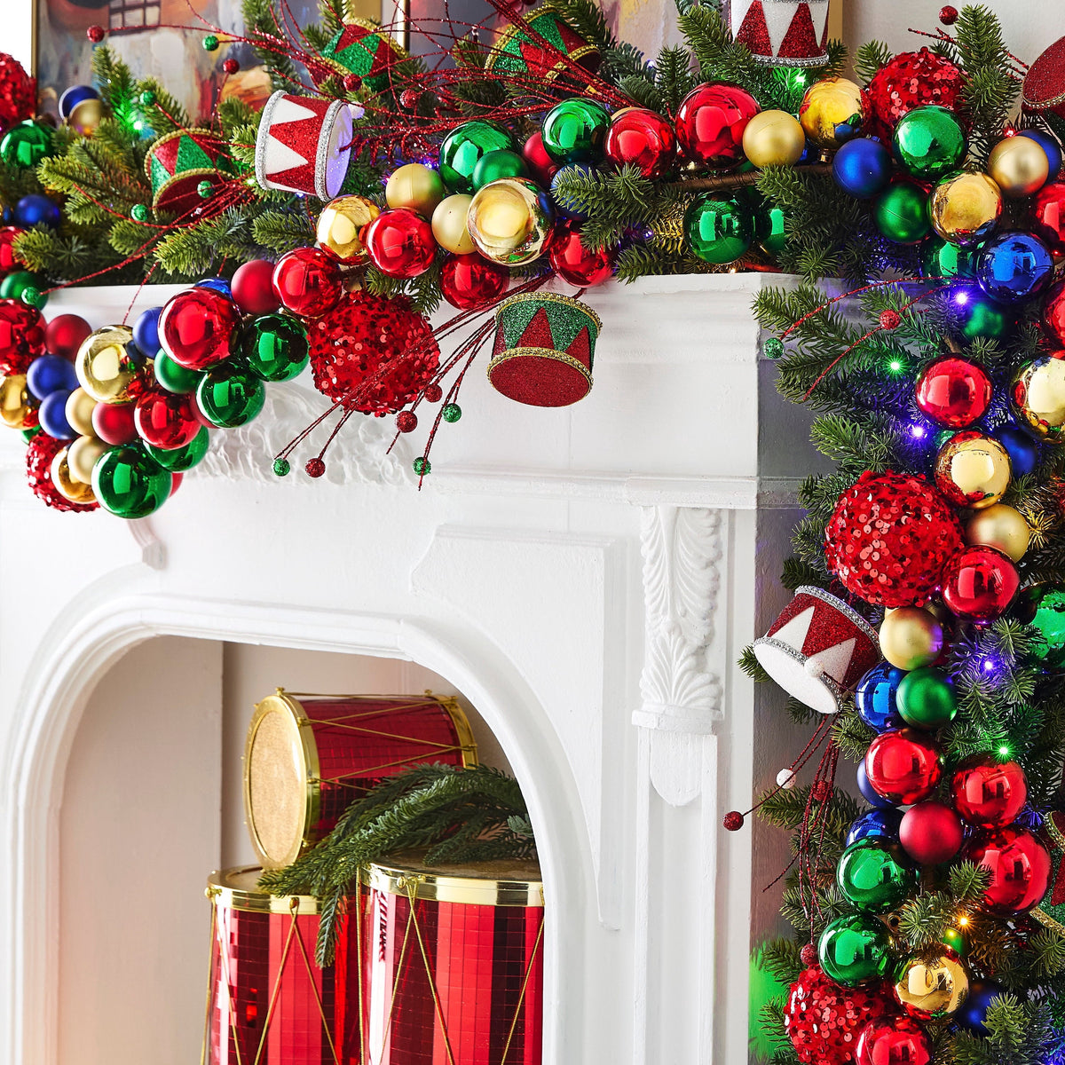RAZ Imports 4' Gold Large Ball Ornament Shatterproof Christmas Garland