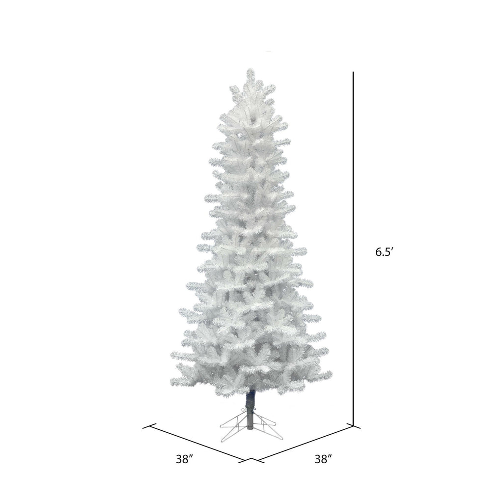 Vickerman 6.5' Crystal White Pine Slim Artificial Christmas Tree, Unlit
