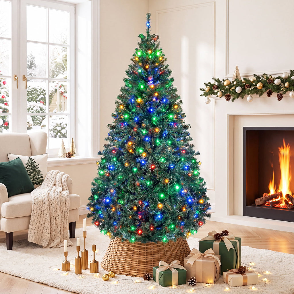 Costway 6Ft Pre-Lit Artificial Christmas Tree Hinged 350 LED Lights