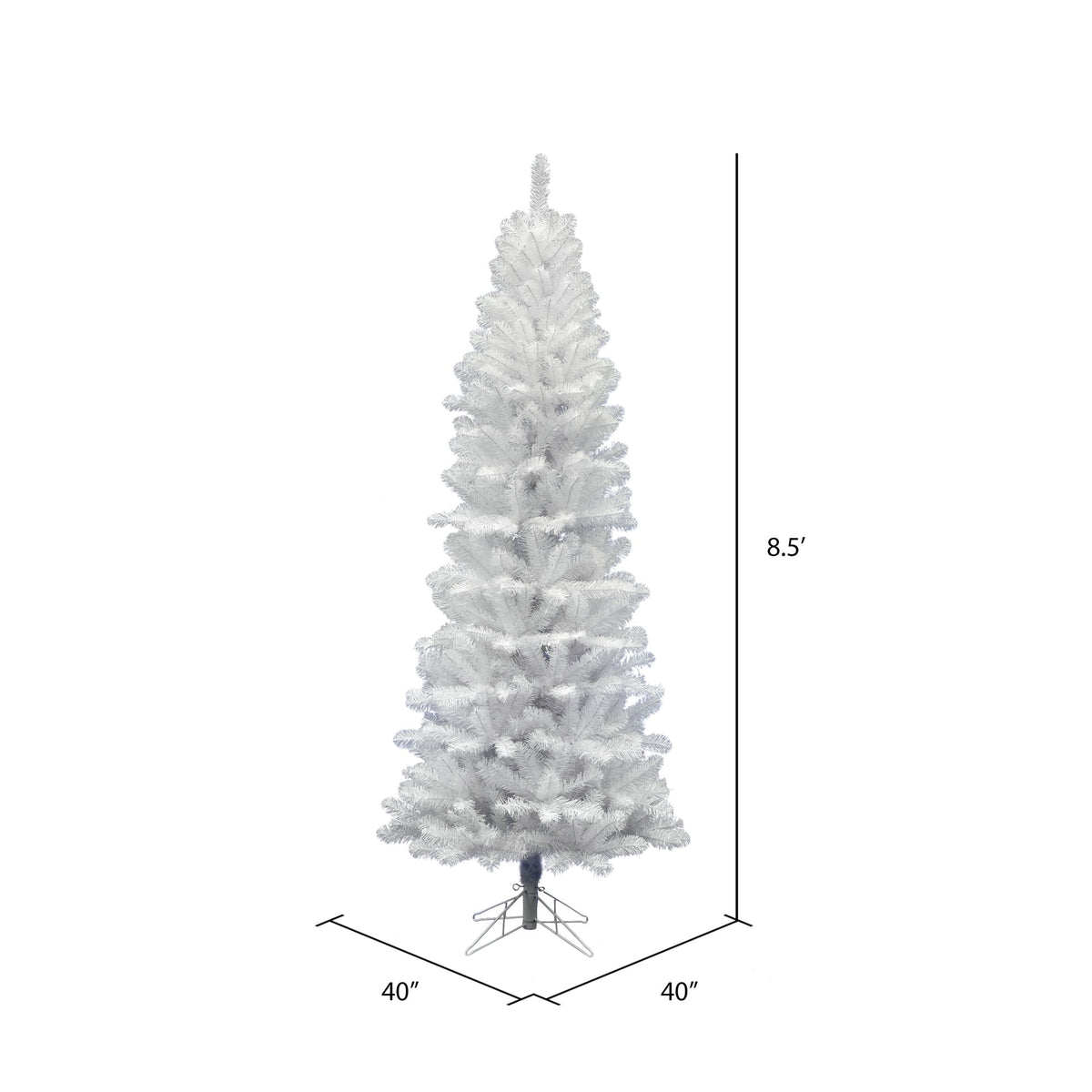 Vickerman 8.5' White Salem Pencil Pine Artificial Christmas Tree, Unlit
