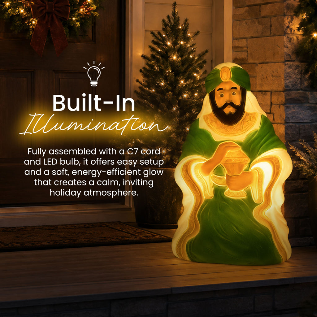Union Products 74140 26 Inch LED Wiseman #3 Blow Mold Lighted Christmas Decoration