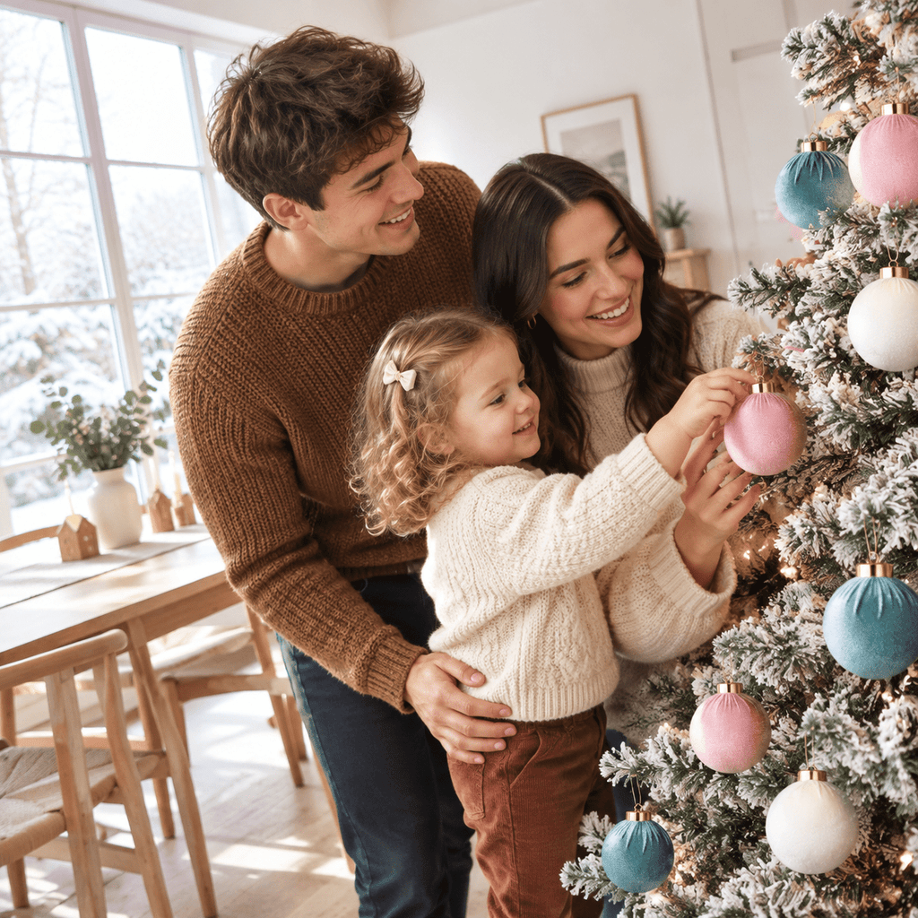 Christmas Ornaments Balls For Tree - 15pink & Teal Shatterproof Xmas Decorations Multicolor Beige 80mm 3.15inch