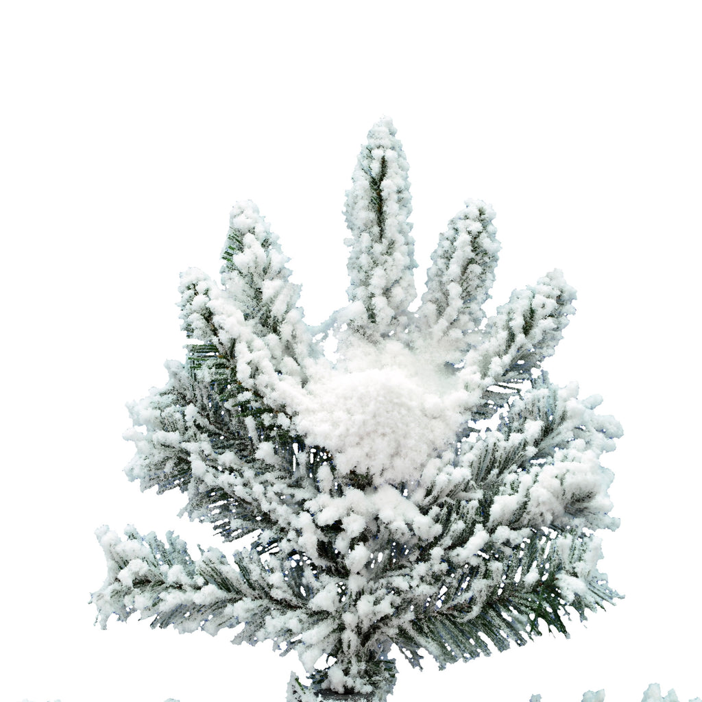 Vickerman 6.5' Flocked Utica Fir Slim Artificial Christmas Tree, Unlit