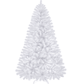 Alden Design 7.5ft Pre-Lit Fir Artificial Christmas Tree with Foldable Stand, White