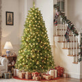 Lolsea 7ft Pre-Lit Premium Artificial Hinged Christmas Tree w/ Warm White Lights, Perfect Choice for Xmas Decoration