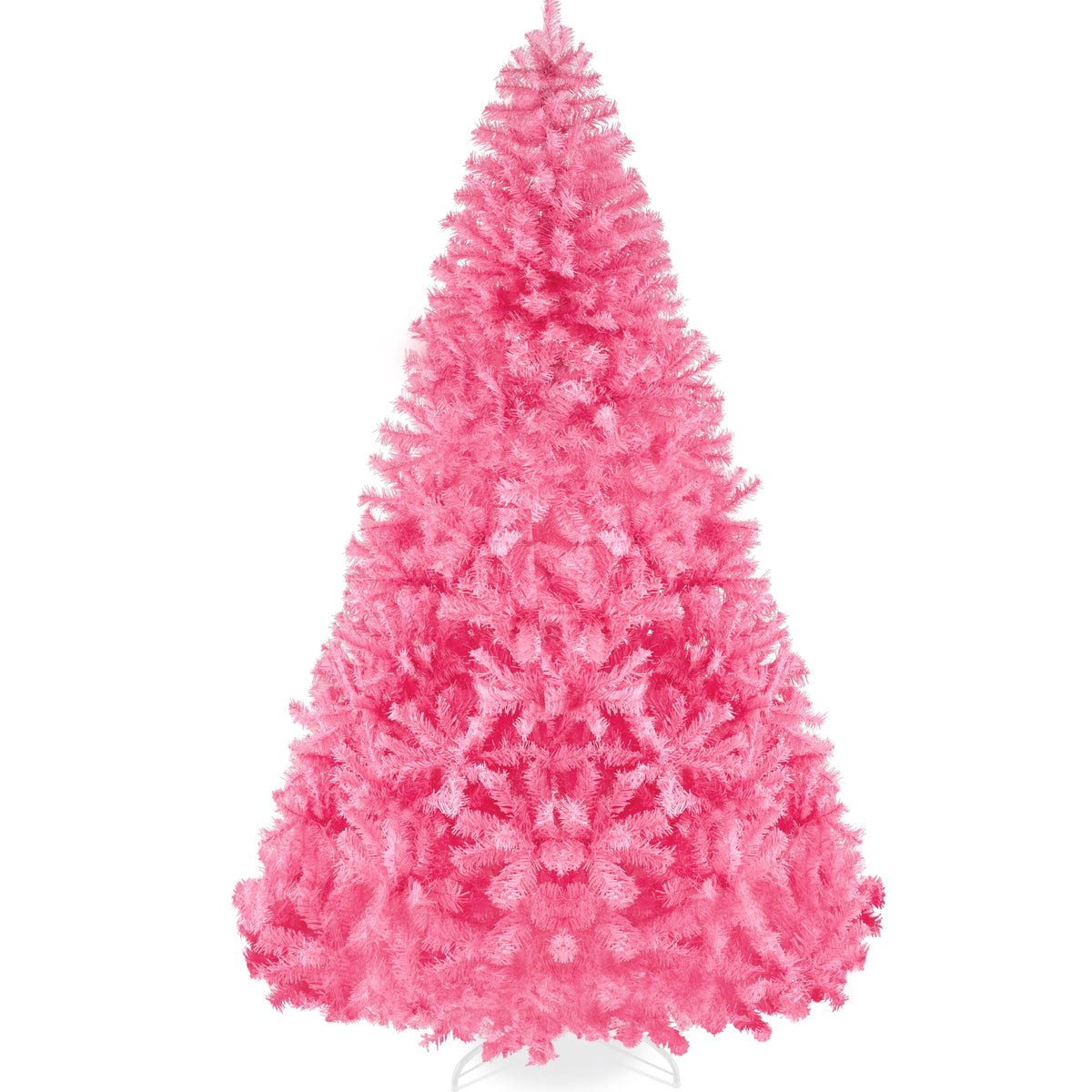 Best Choice Products Artificial Christmas Tree, 9ft Premium Unlit Pine Design, Dense Branches w/Easy Assembly - Pink