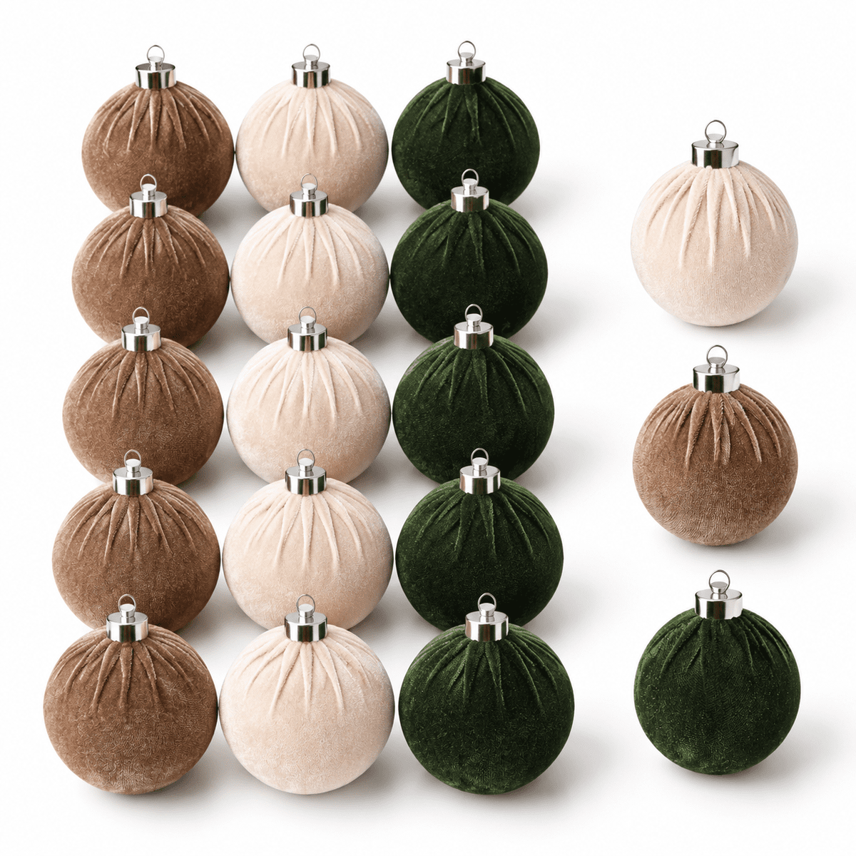 Christmas Ornaments Balls For Tree - 15pink & Teal Shatterproof Xmas Decorations Multicolor Beige 80mm 3.15inch