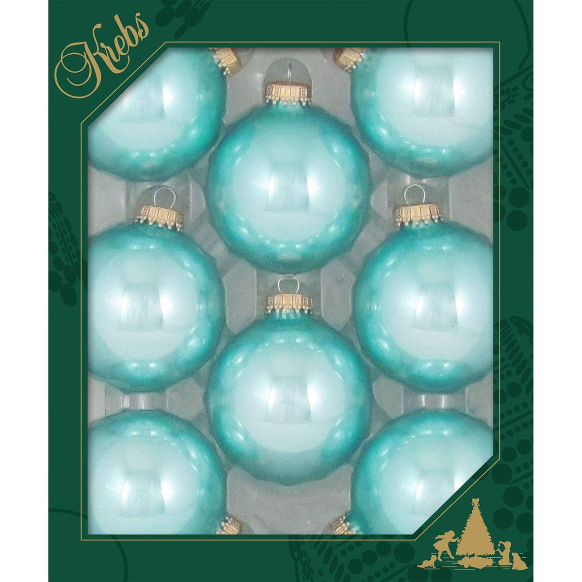 Christmas By Krebs 2 5/8" (67mm) Seamless Glass Ornament [8 Pieces], Decorated Designer Heirloom (Classic White Velvet)